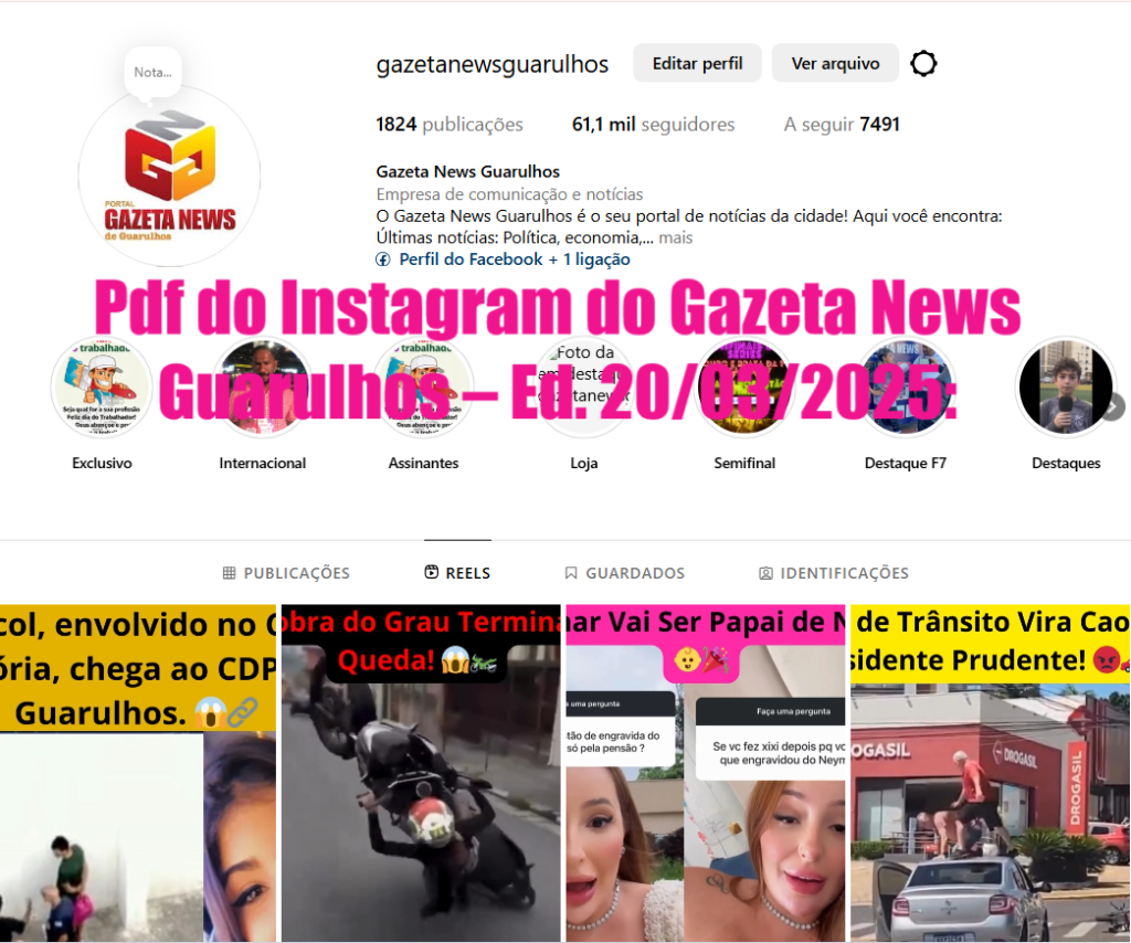 PDF do Instagram do Gazeta News Guarulhos – Ed. 20/03/2025: