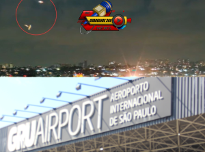 "Drones sobrevoando área do aeroporto de Guarulhos durante fechamento"