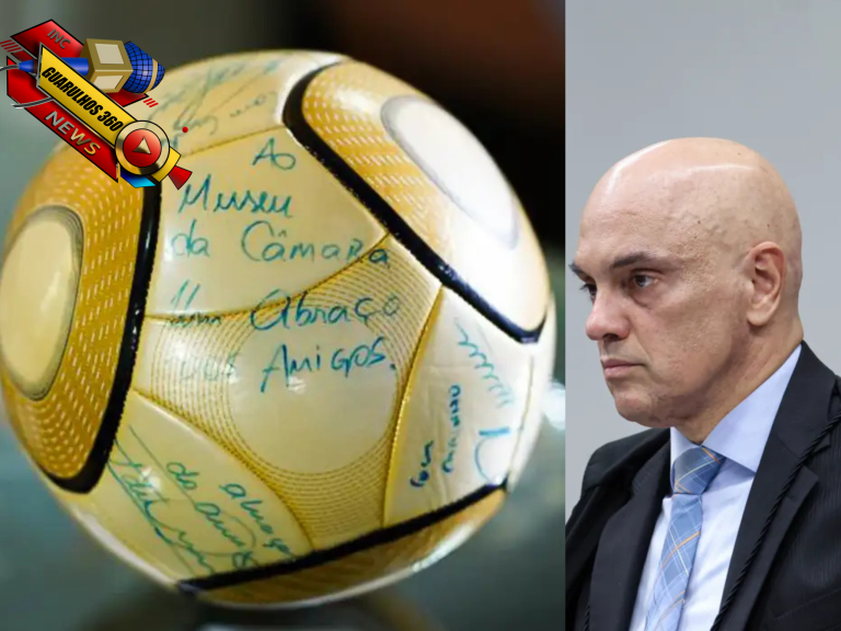 Alt text: "Bola autografada por Neymar recuperada após furto nos ataques de 8/1"