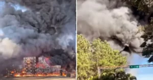 Incêndio de Grande Porte Atinge Indústria em Guarulhos