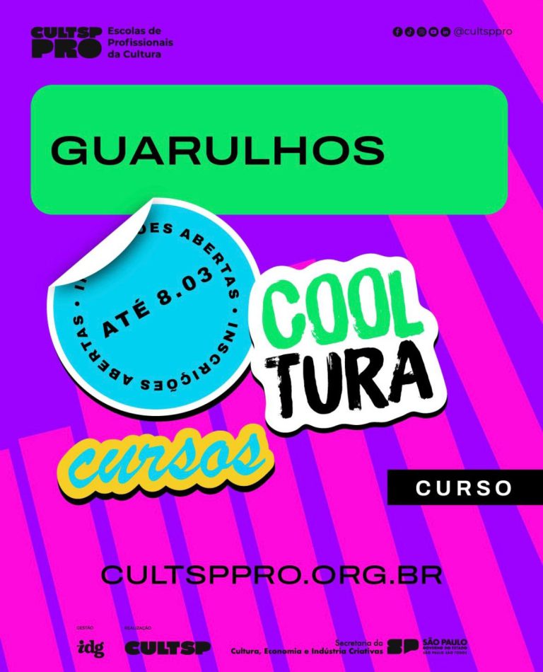 Inscrições abertas: Guarulhos oferece curso gratuito de Gestão de Pontos de Cultura