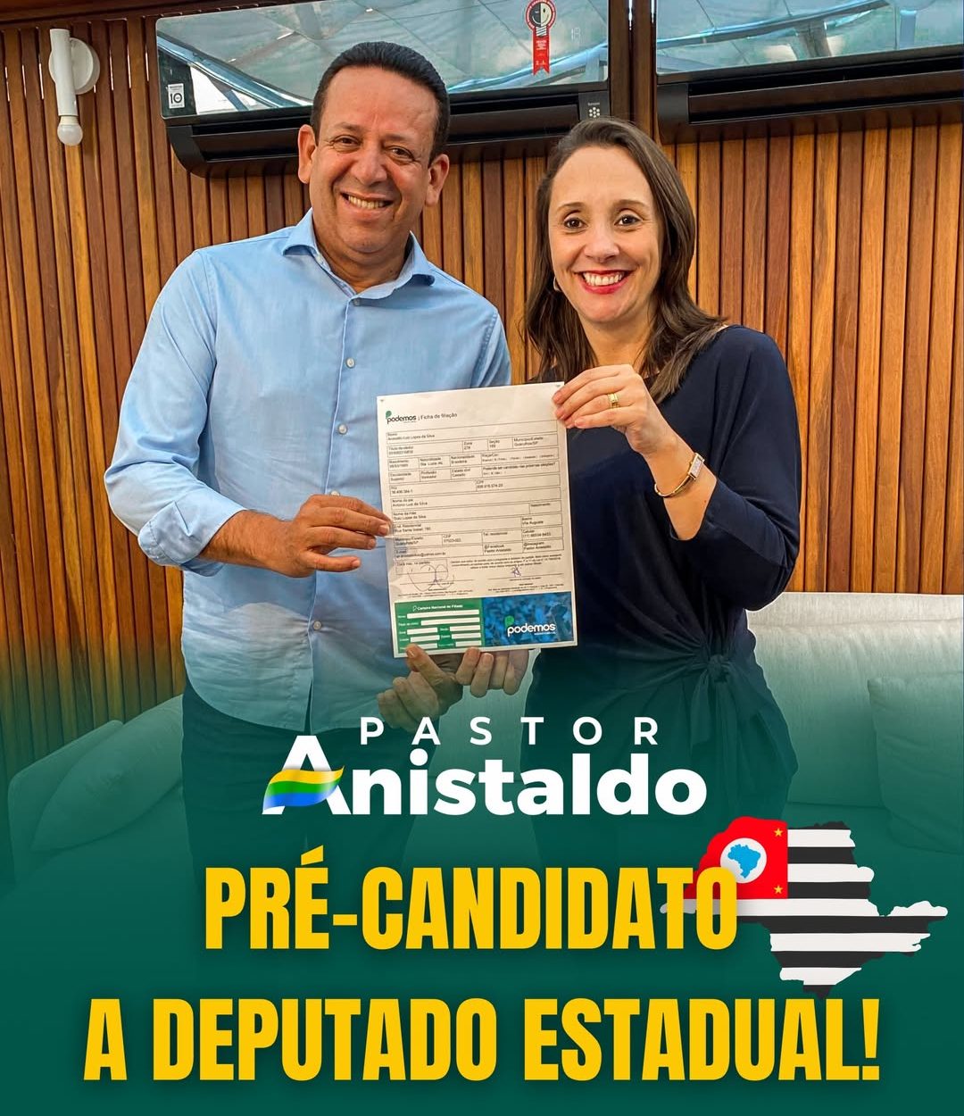 De olho na Assembleia: Pastor Anistaldo filia-se ao Podemos e lança pré-candidatura a deputado estadual; veja o histórico de votos