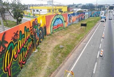Via Dutra vira galeria a céu aberto com obras de artistas guarulhenses