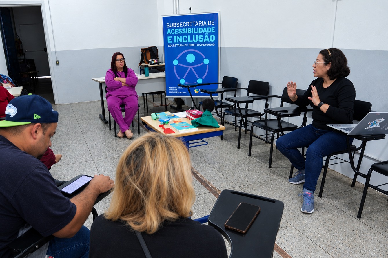 Alunos com deficiência visual aprendem a usar ferramentas assistivas do Google