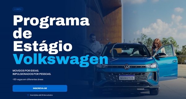 Volkswagen abre inscrições para Programa de Estágio 2027 com mais de 30 vagas